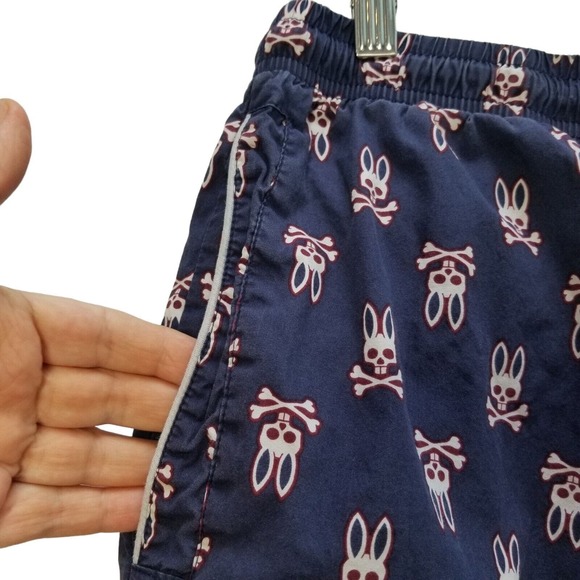 Psycho Bunny by Robert Godley Blue Gray Cotton Pajama Sleepwear Mens Pants Small - Picture 5 of 11